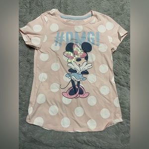 Pink Minnie Mouse Short Sleeve Top Size 7/8 (M) #OMG Pastel  Disney Twins